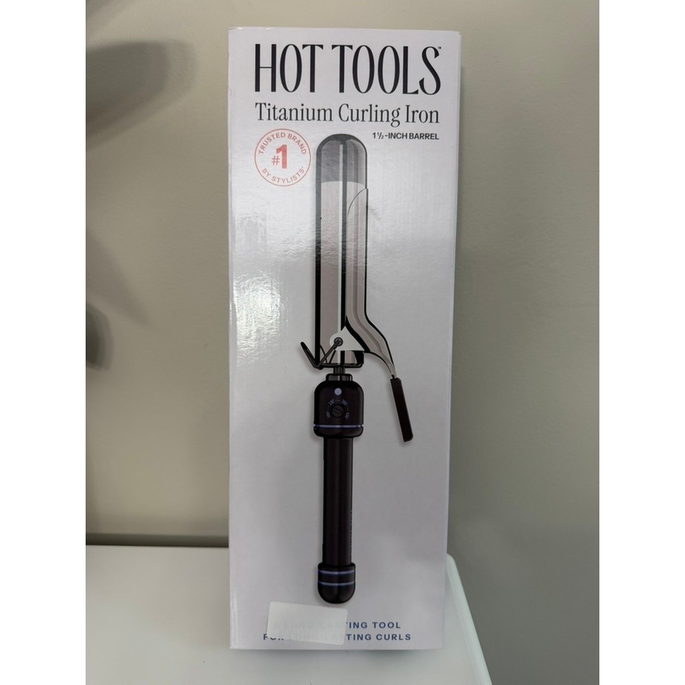 Hot Tools Titanium Curling Iron Unisex 1.5 Inch Black Silver 430F NWT